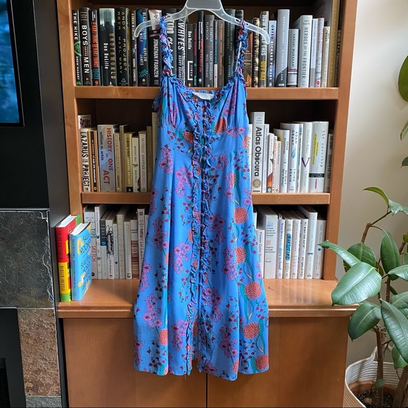 Astr Blue Floral Dress - Picture 1 of 8